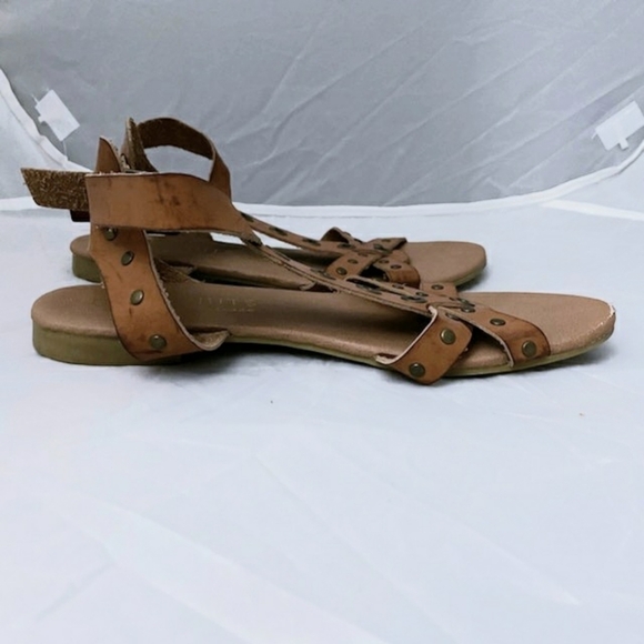 Coconuts by Matisse Brown Leather Slingback Sandal Metal Rivets Women's 7.5 M - Picture 4 of 11